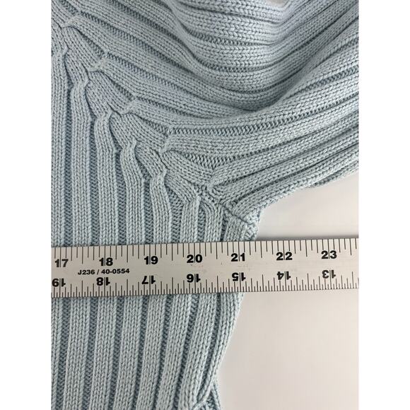 Vintage Gap Sweater Womens Large Light Blue Knit Turtleneck Y2K Long Sleeve - Picture 7 of 10
